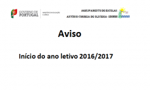 Inicio das Atividades Letivas 2016/2017
